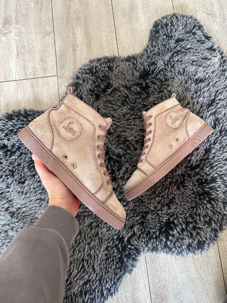 Christian Louboutin Louis Flat Suede Beige Size 41, Christian Louboutin, Overige kleuren, -, -