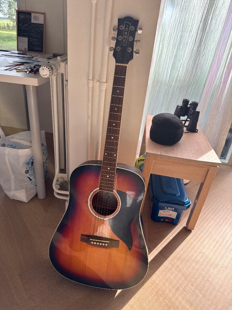 Eko Ranger 6 Red Sunburst akoestische western gitaar, Ophalen, Gebruikt, Western- of Steelstringgitaar