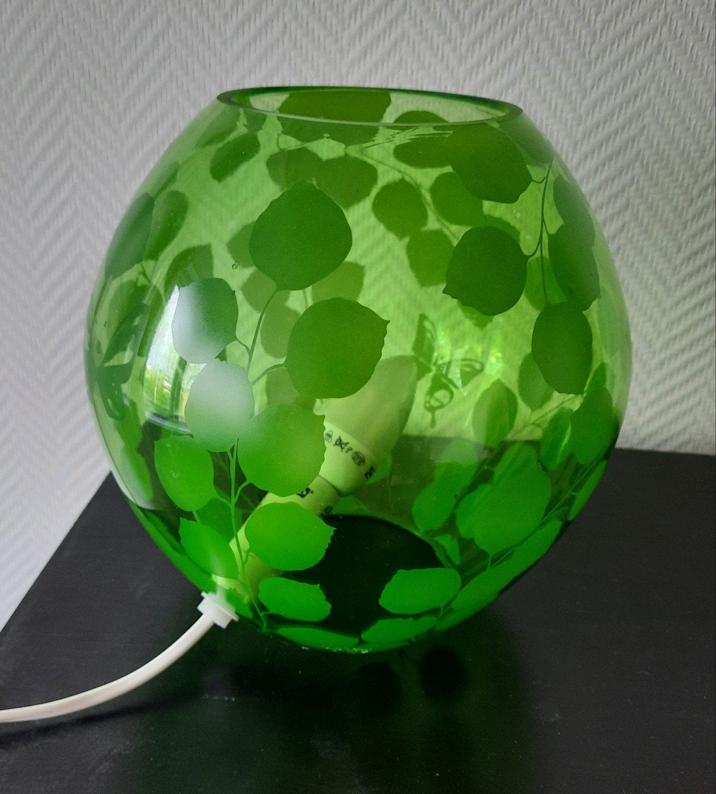 Ikea knubbig glazen tafellamp, lees de beschrijving, Ophalen of Verzenden, Zo goed als nieuw, Glas