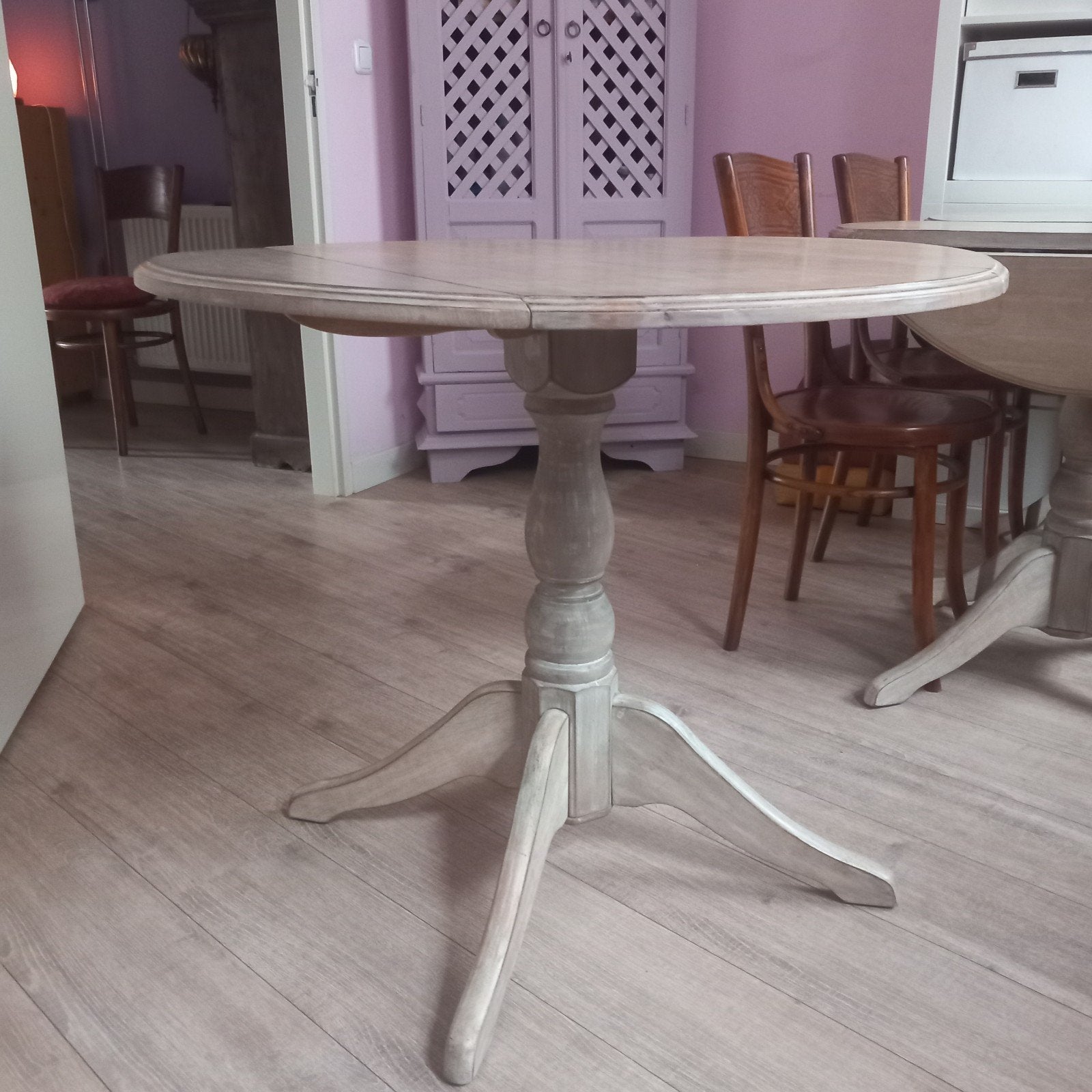 Ronde hangoor tafel - landelijke stijl, Huis en Inrichting, Tafels | Eettafels, Ophalen, Gebruikt, 50 tot 100 cm, Rond