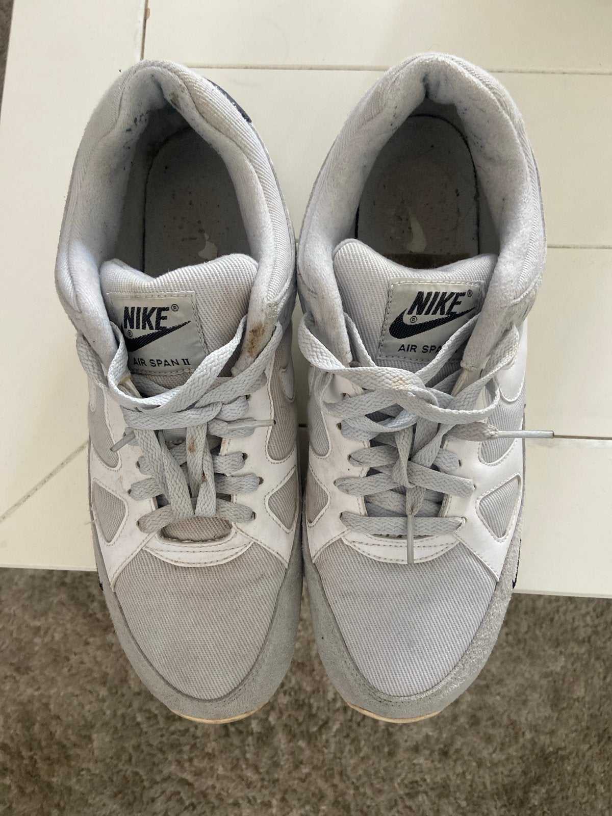Nike Air Span II Sneakers - Grijs/Wit, Ophalen of Verzenden, Gedragen, Grijs, Sneakers of Gympen