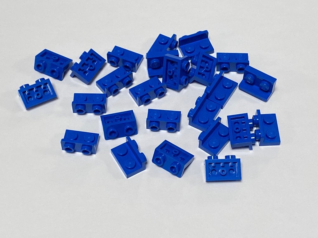 Partij 25x lego omgekeerde hoekplaat 1x2 -1x2 diverse kleur, Overige thema's, Lego, Nieuw, Ophalen of Verzenden
