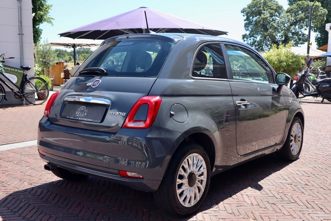 Fiat 500 1.0 Hybrid Lounge | RIJKLAARPRIJS | Apple CarPlay |, Voorwielaandrijving, Stof, Gebruikt, Zwart