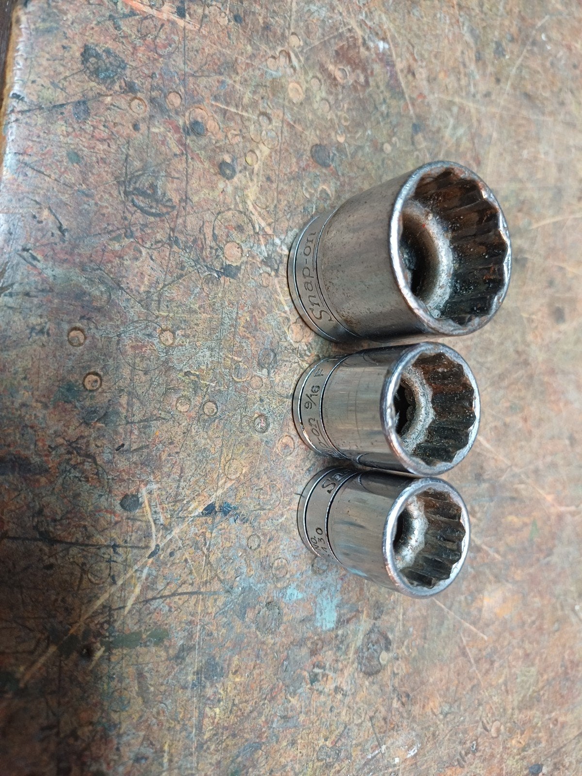 Snap-on Engelse maten doppen set 3/8" aansluiting (6x), Ophalen of Verzenden, Gebruikt, Overige typen, Overige merken
