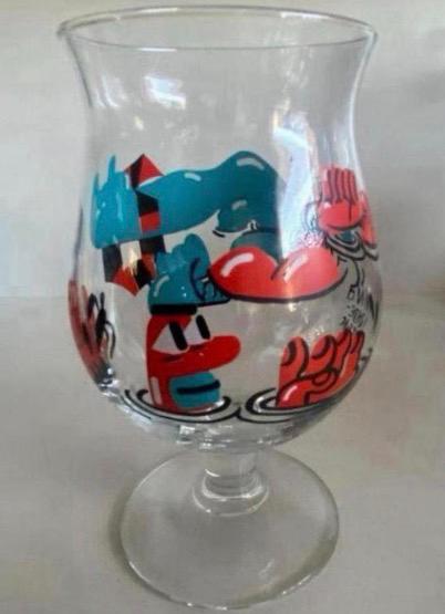 DUVEL bierglas. Design van Nina Vandeweghe. Hoogte 16 cm., Ophalen of Verzenden, Zo goed als nieuw, Glas of Glazen, Duvel