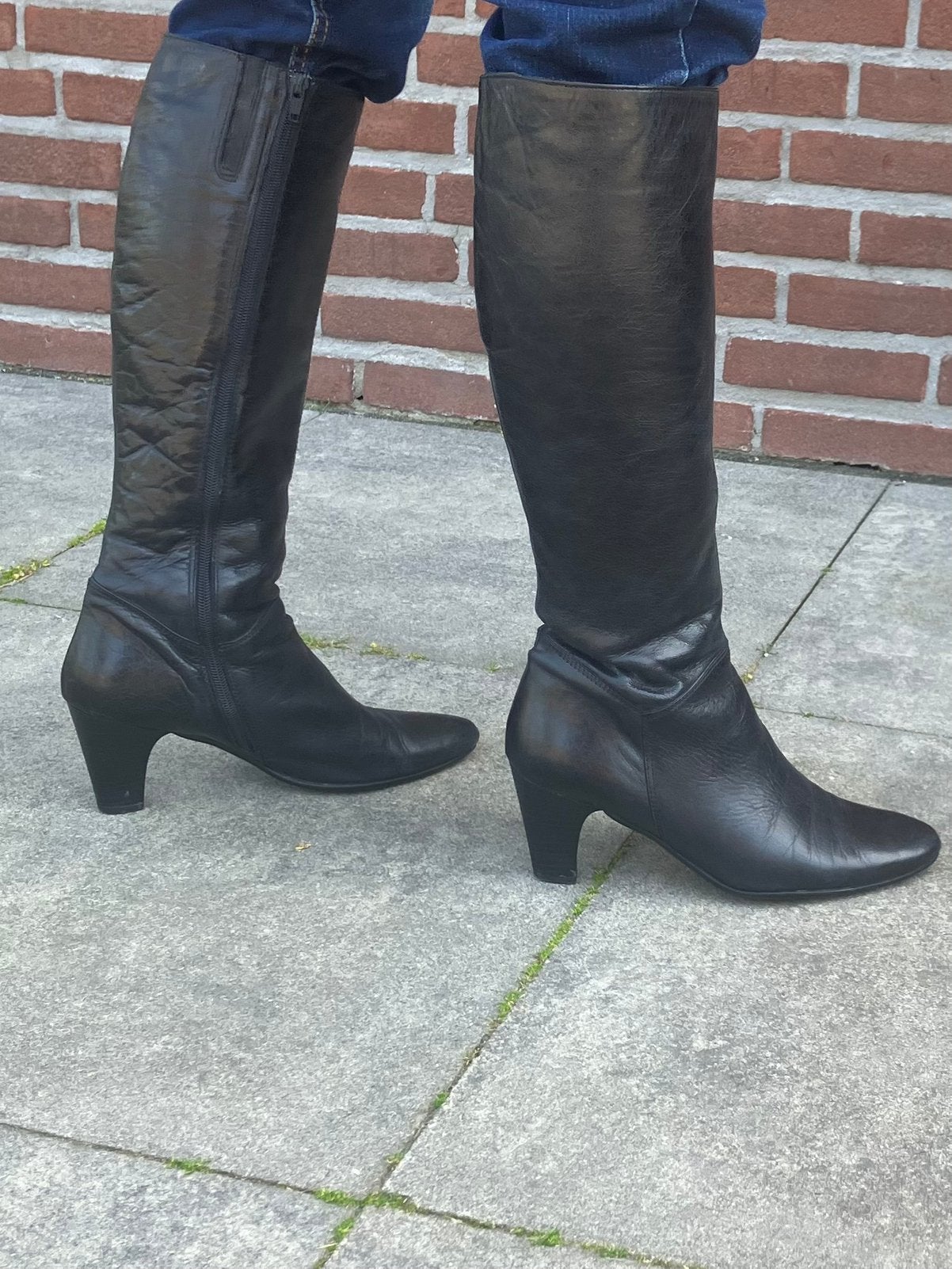 Zwarte laarzen, Ophalen, Zo goed als nieuw, Zwart, Hoge laarzen