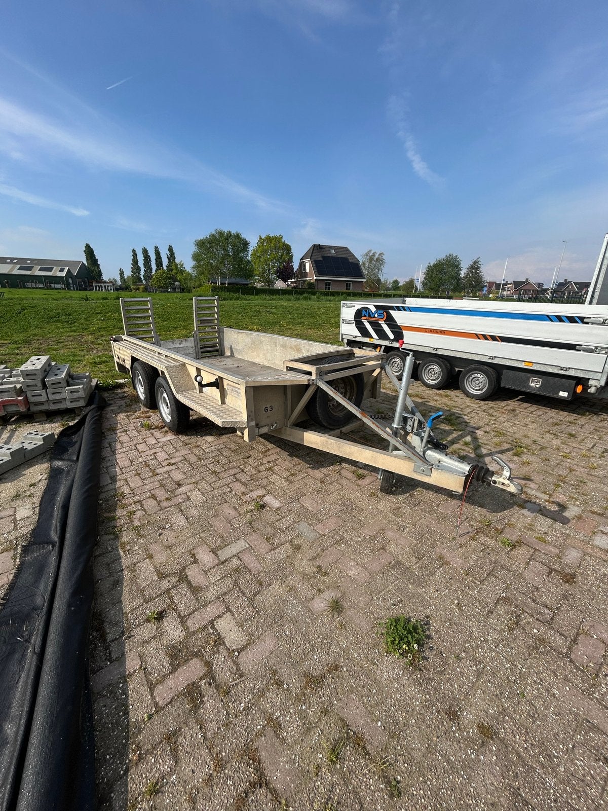 Veldhuizen aanhanger machinetransporter aluminium, Ophalen, Gebruikt