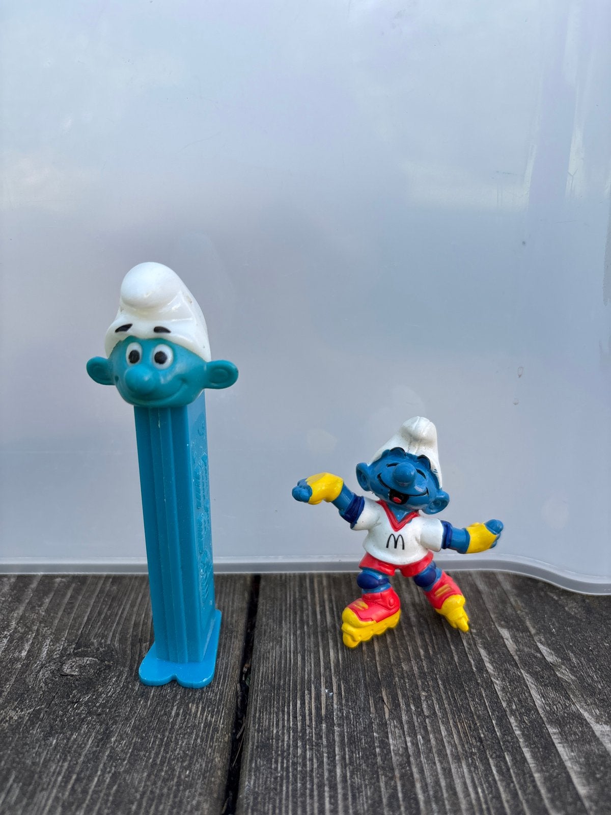 Smurfen PEZ dispenser en McDonald's figuur, Verzamelen, Ophalen of Verzenden, Gebruikt