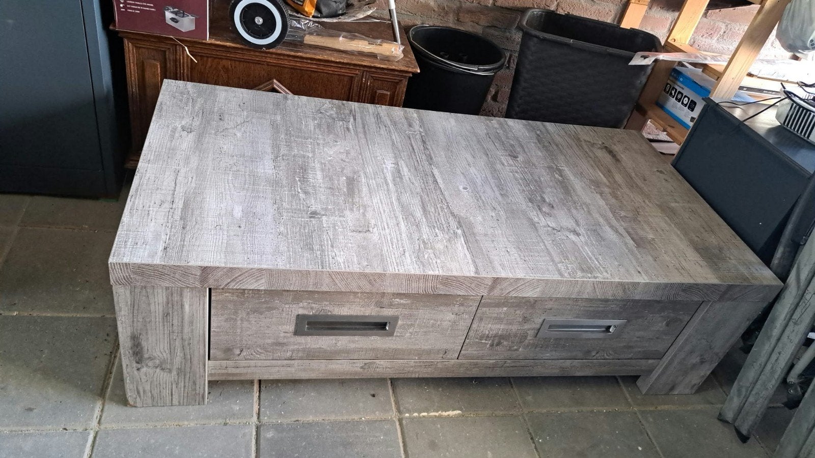 Salontafel met lades - Bijpassend tv-meubel beschikbaar, Ophalen, Gebruikt, 100 tot 150 cm, 50 tot 100 cm