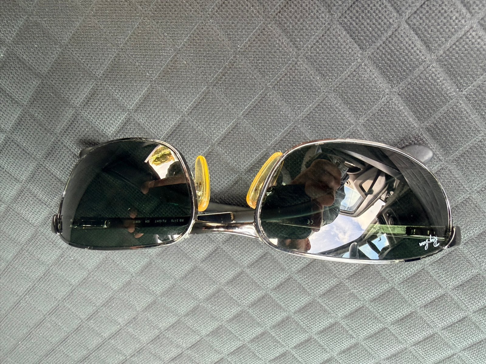 Zeldzame Vintage Ray-Ban Flight RB3179 Zonnebril Gunmetal, Gebruikt, Zonnebril, Ophalen of Verzenden, Ray-Ban