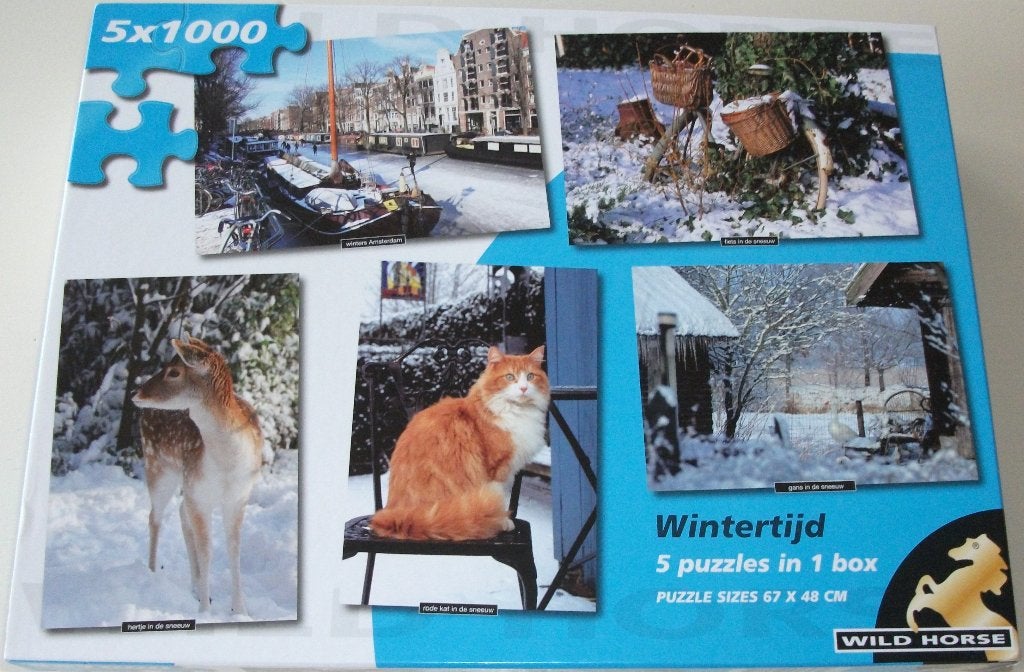 Puzzel *** WINTERTIJD *** 5 Puzzels Collection, Ophalen of Verzenden, 500 t/m 1500 stukjes, Zo goed als nieuw, Legpuzzel