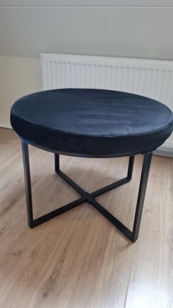 Hocker Woood, zwart velours, Ophalen, Zo goed als nieuw
