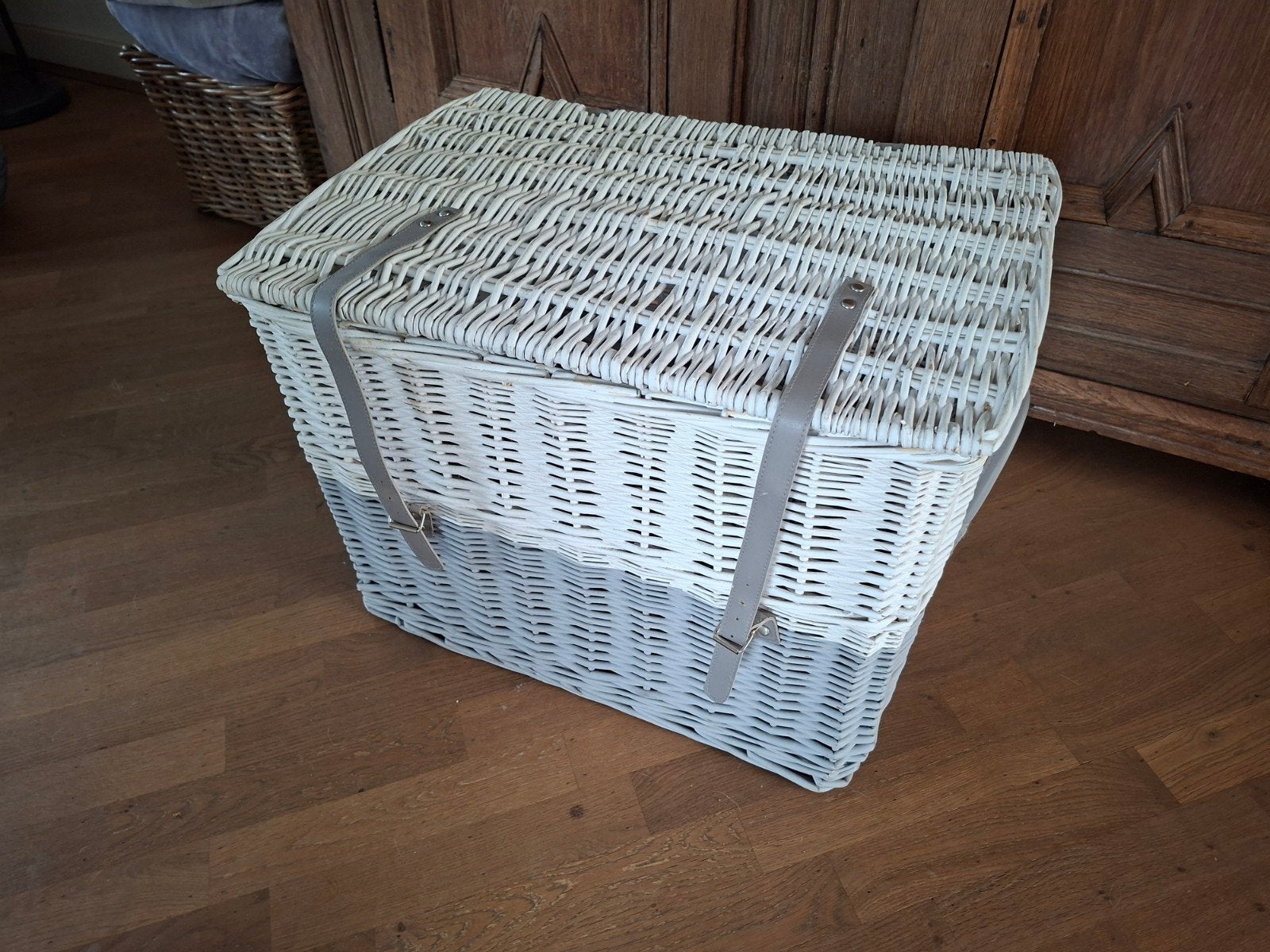 Rieten mand, Huis en Inrichting, Ophalen, Rechthoekig, Riet