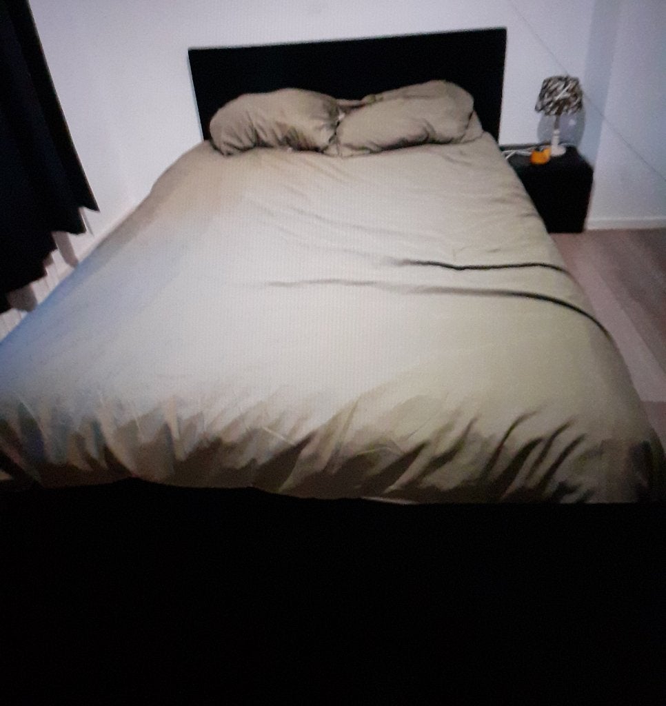 Boxspring 1.40/200, Ophalen, Gebruikt, Zwart, Tweepersoons