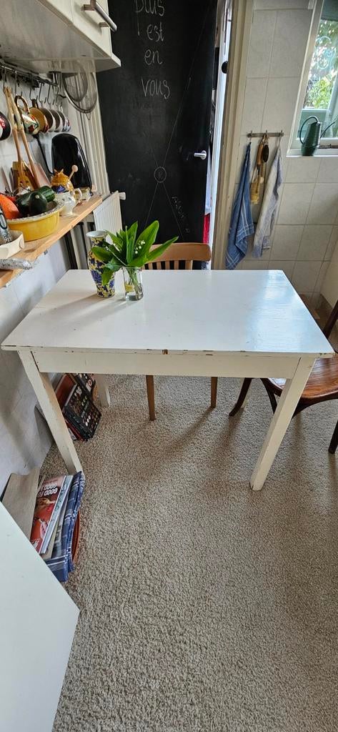 Oud grenen tafeltje 60x90x75cm, Huis en Inrichting, Tafels | Eettafels, Gebruikt, 50 tot 100 cm, Rechthoekig, 50 tot 100 cm
