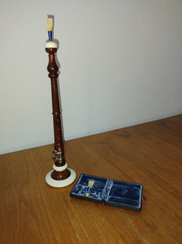 Gebruikte Schalmei met 2 rieten, Muziek en Instrumenten, Blaasinstrumenten | Overige, Ophalen of Verzenden, Gebruikt, Houtblazer