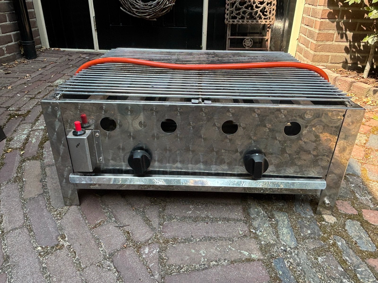 Demontabele RVS Gas Grill - Perfect voor evenementen, Ophalen of Verzenden, Gebruikt