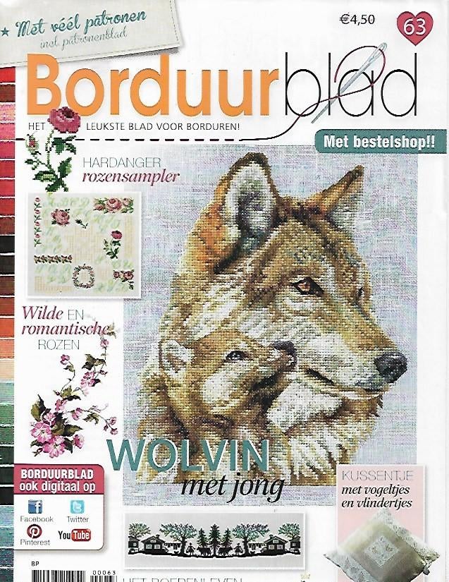 Borduurblad 63 met patronen, Boeken, Ophalen of Verzenden, Zo goed als nieuw, Borduren en Naaien
