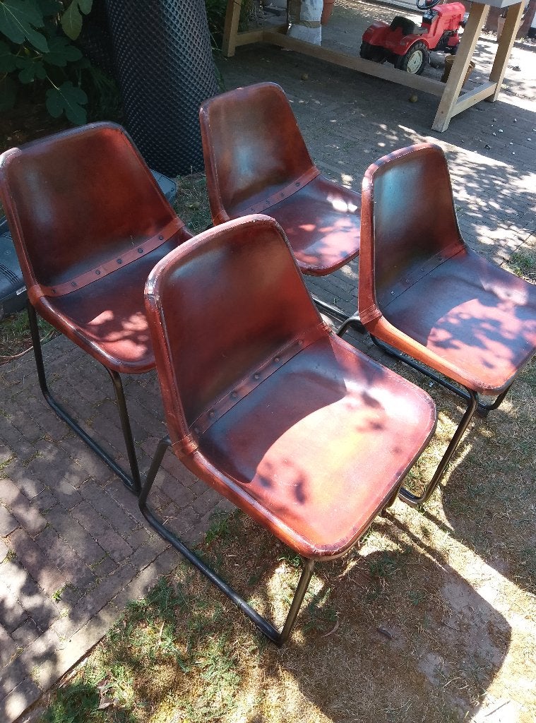 Eetkamertafel stoelen, Huis en Inrichting, Ophalen, Gebruikt, Bruin, Vier