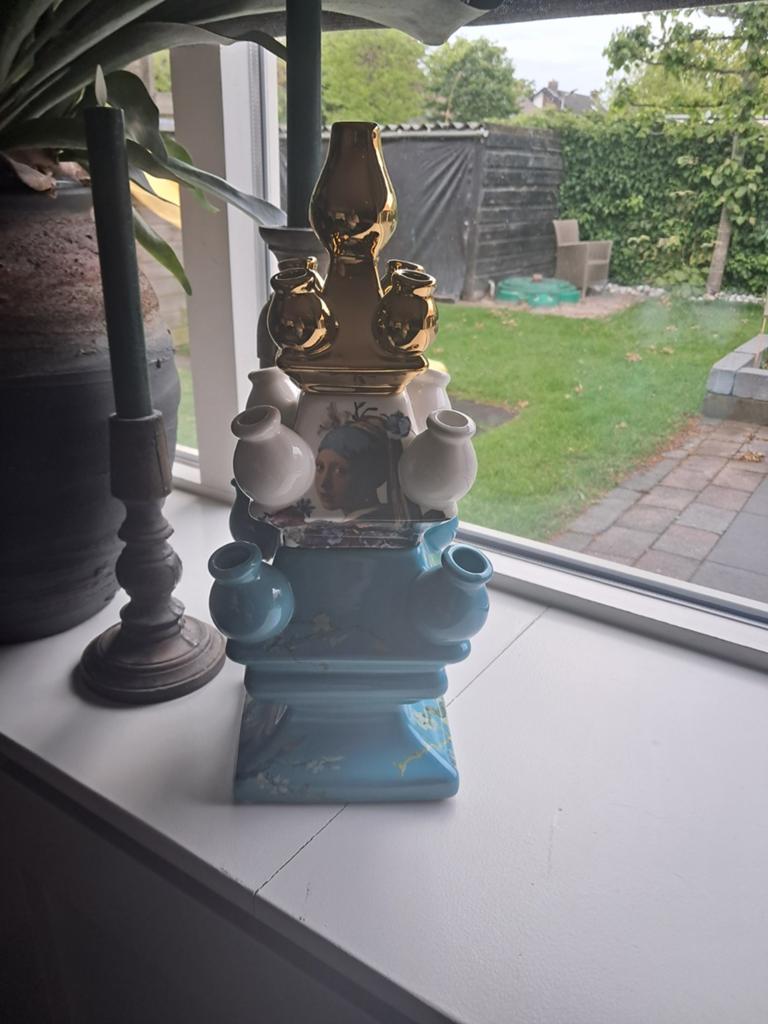 Heinen Delftsblauw Tulpenvaas Meisje met de Parel, Ophalen