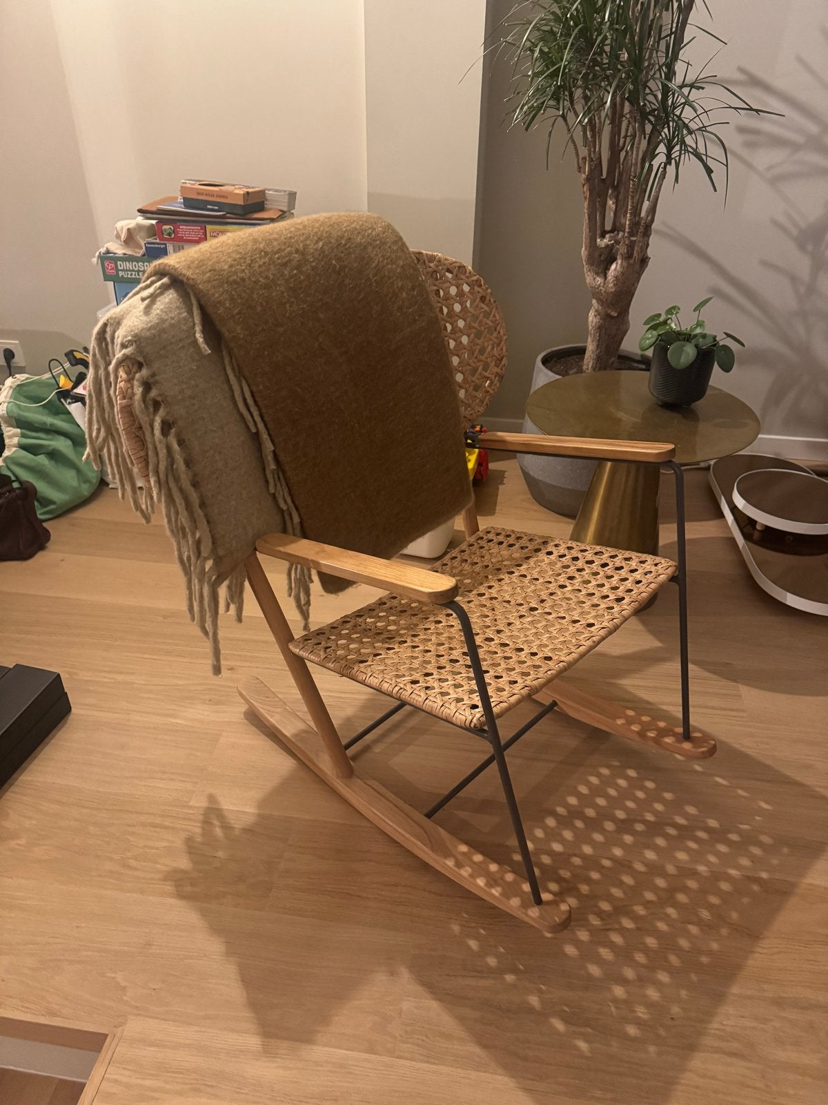 IKEA GRÖNADAL Schommelstoel - Rotan en Essen, Ophalen, Gebruikt, Overige kleuren, Eén