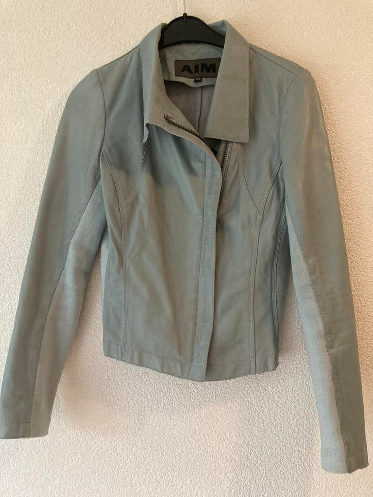 Leren dames jasje, Kleding | Dames, Ophalen of Verzenden, Zo goed als nieuw, Maat 34 (XS) of kleiner, Blauw