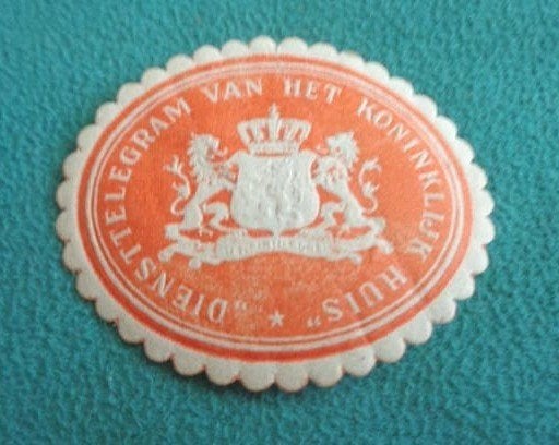 sluitzegel diensttelegram Koninklijk huis vooroorlogs, Verzenden, Overige soorten, Nederland, Overige typen