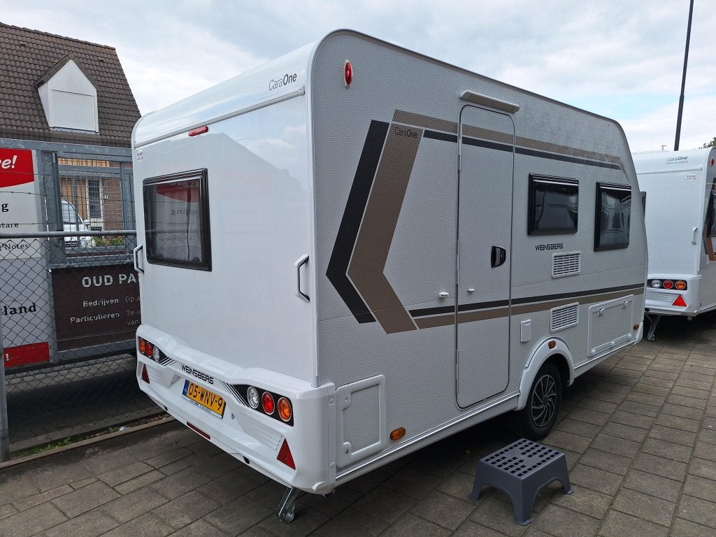 Weinsberg CaraOne 390 QD VOORTENT EN FIETSDRAGER, Overige merken, Dwarsbed, Bedrijf, Treinzit