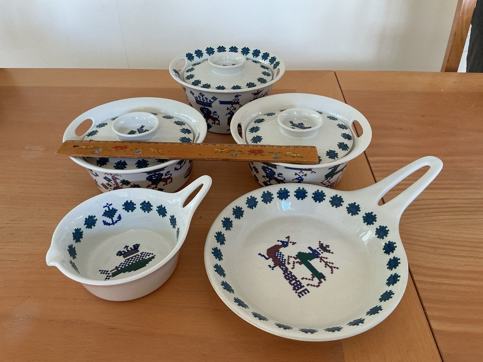 Zeldzame Vintage Figgjo Flint "Menu" Servies Set Jaren '60, Ophalen of Verzenden