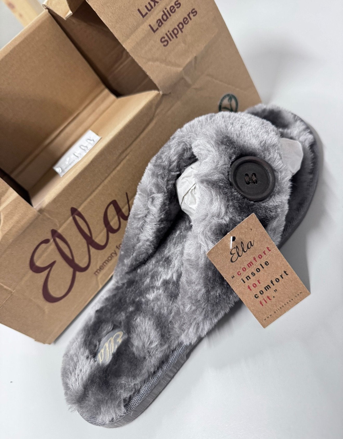 Dames Ella Slippers Memory Foam Thuis Spa bad maat 40 grijs, Nieuw, Ophalen of Verzenden, H, H