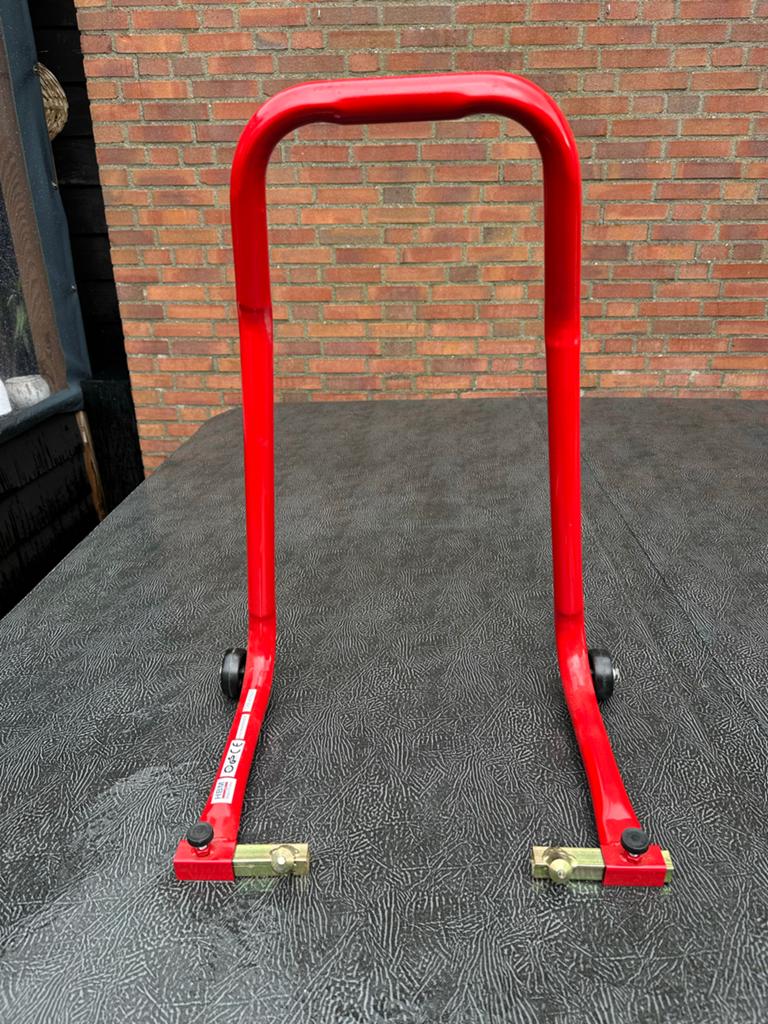 Motorfiets paddockstand (rood en oranje), Ophalen of Verzenden, Gebruikt
