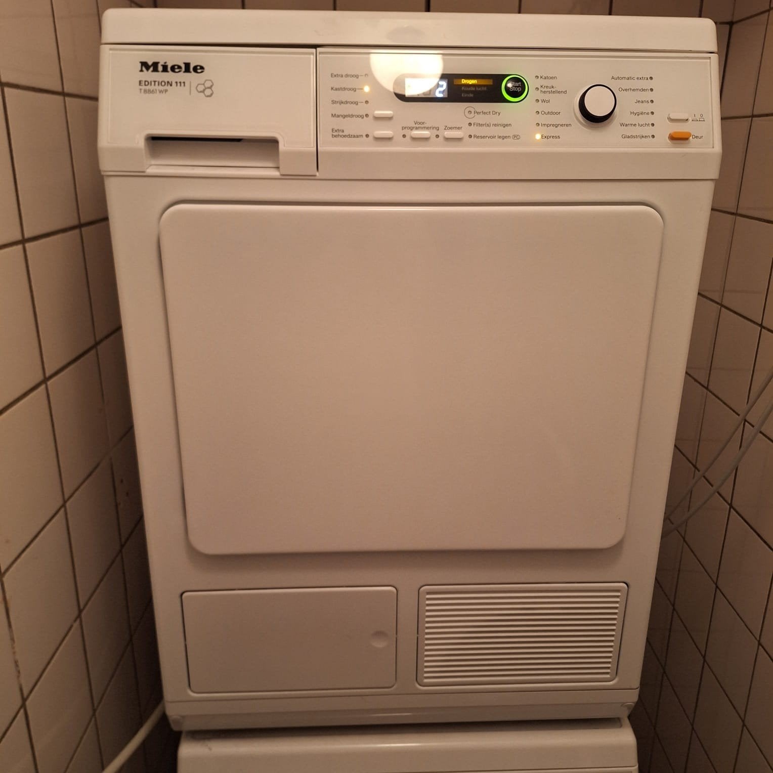 Miele Edition 111 wasdroger, Ophalen, 6 tot 8 kg, Gebruikt, Voorlader