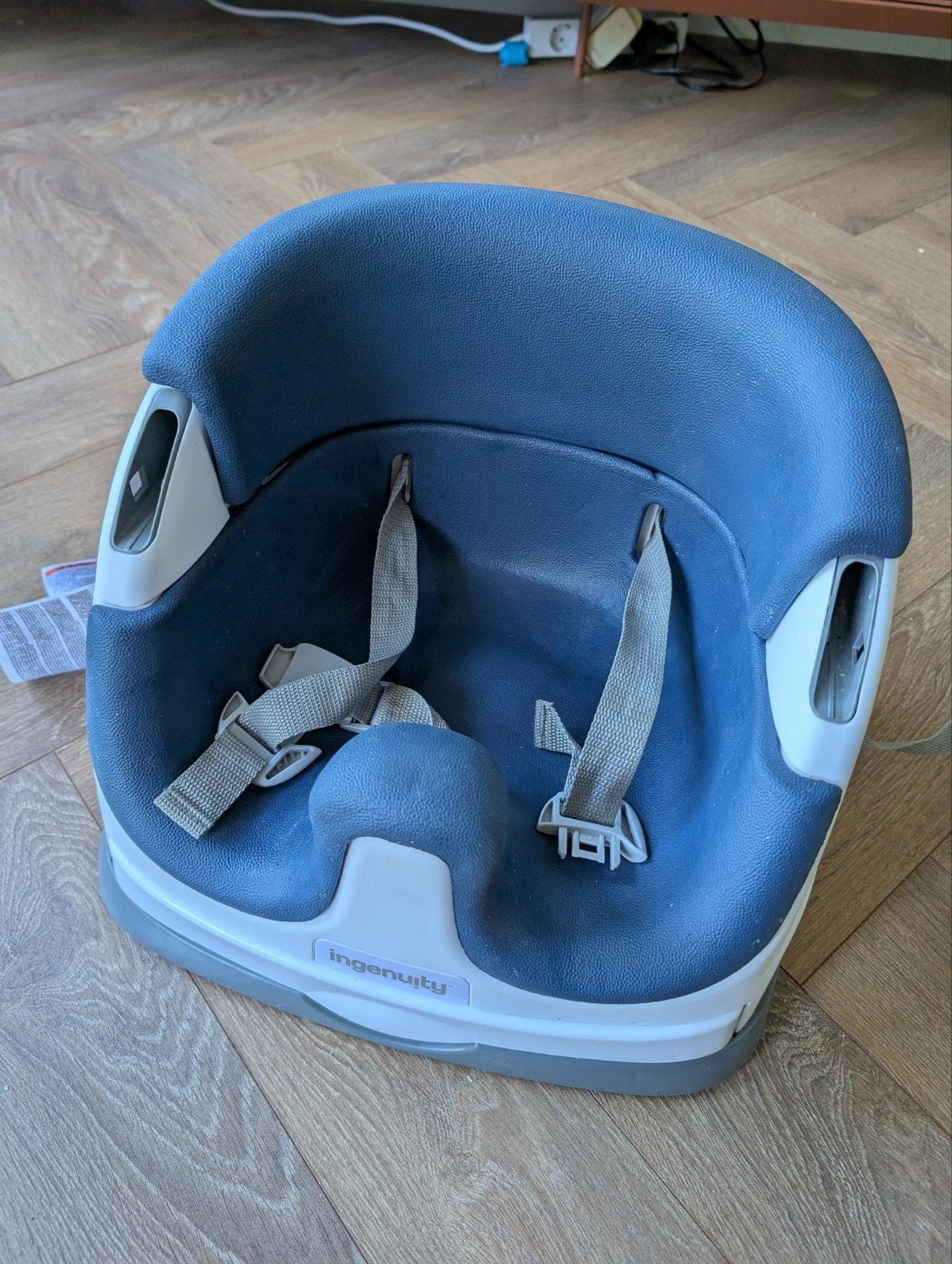 Ingenuity Baby Base 2-in-1 Zitje - Blauw/Wit, Ophalen, Gebruikt, Overige typen, Afneembaar eetblad