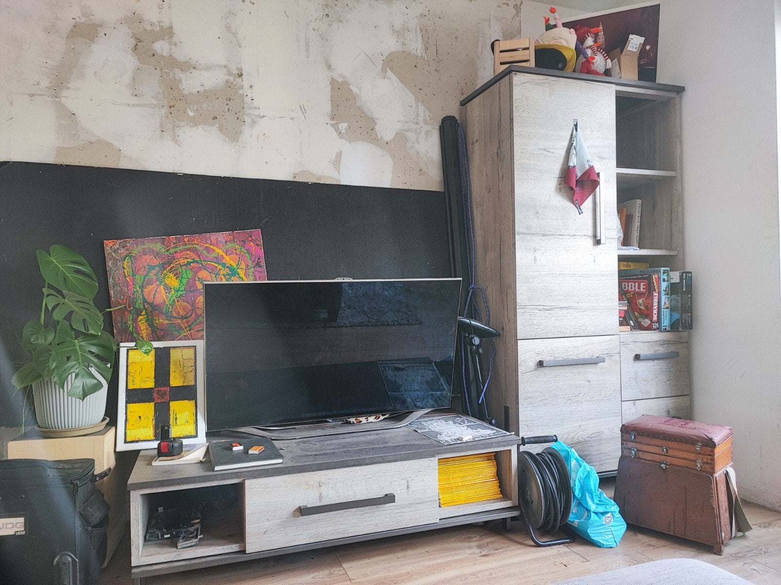 TV-meubel en opbergkast voor woonkamer lamulux, Ophalen, Gebruikt, 100 tot 150 cm, 150 tot 200 cm