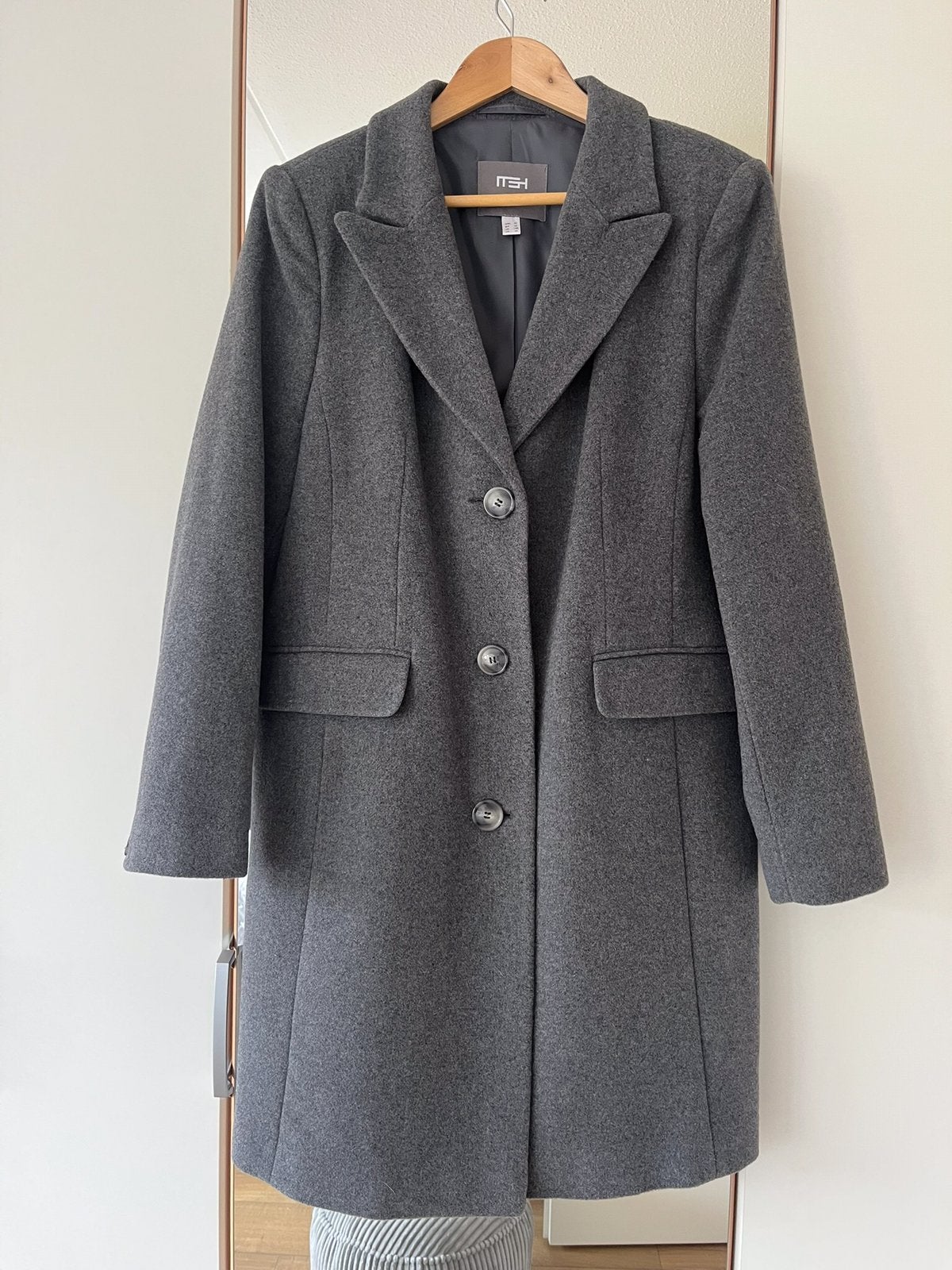 Wollen dames mantel, Kleding | Dames, Ophalen, Nieuw, Maat 42/44 (L), Grijs