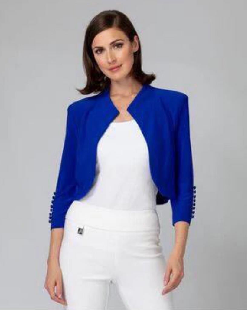 Ribkoff luxe bolero koningsblauw knoopjes detail 3/4 mouw 42, Kleding | Dames, Maat 42/44 (L), Nieuw, Jasje, Verzenden