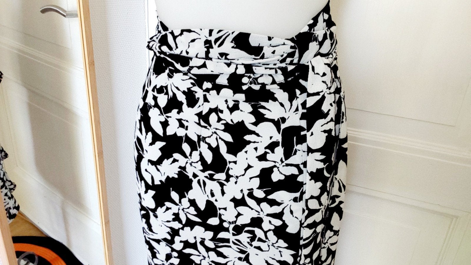 M&S Mode wikkelrok met bloemenprint, maat 40, Maat 38/40 (M), ., Zwart, Ophalen of Verzenden