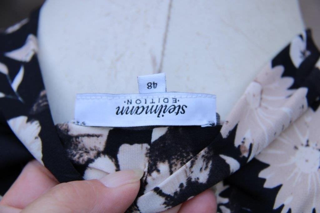 Overslagjurk zwart/ beige Steilmann mt 48 Vaste prijs, Kleding | Dames, Zwart, Maat 46/48 (XL) of groter, Ophalen of Verzenden