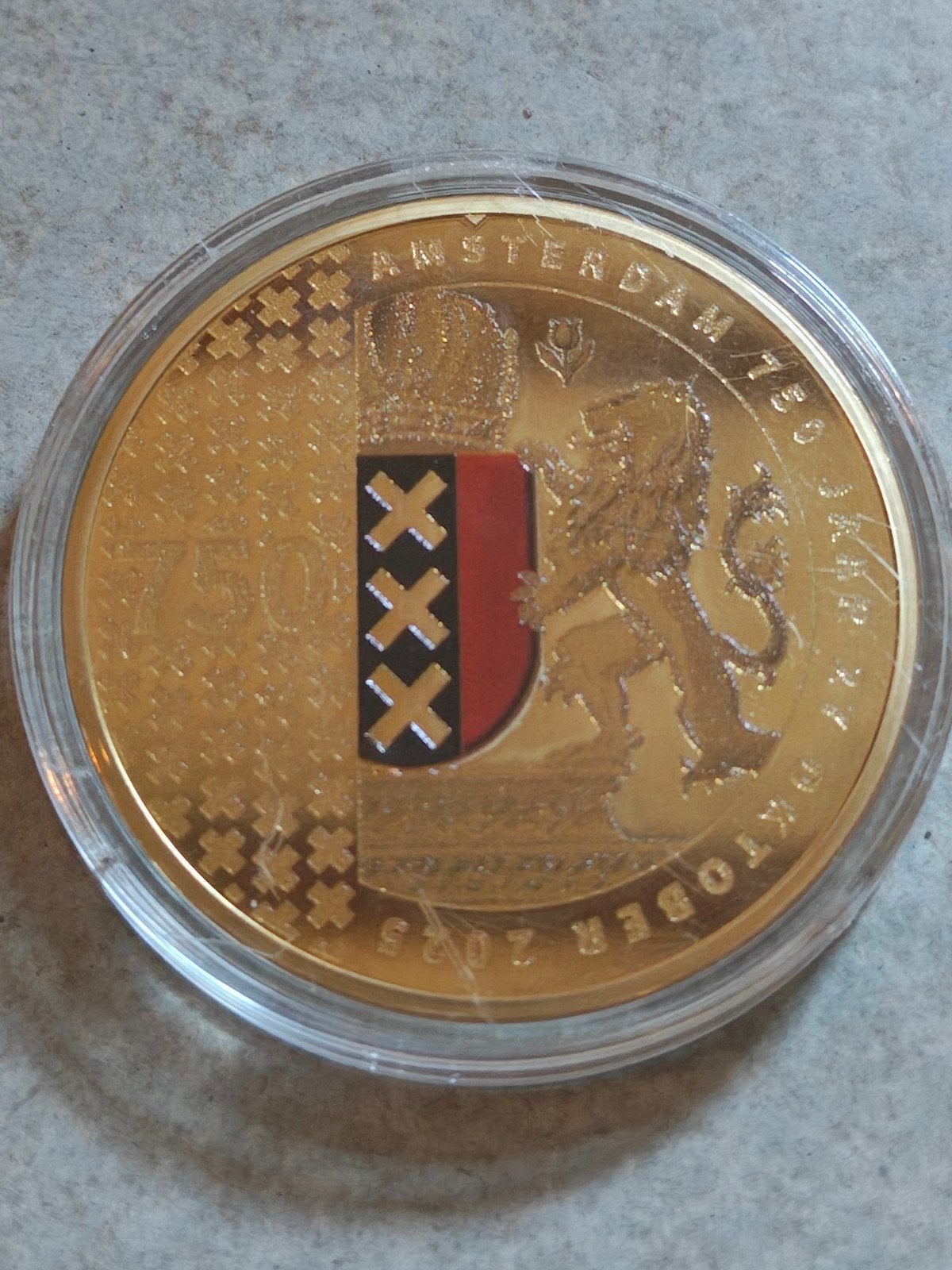 grote munt van 750 jaar Amsterdam, Ophalen of Verzenden, Overige materialen