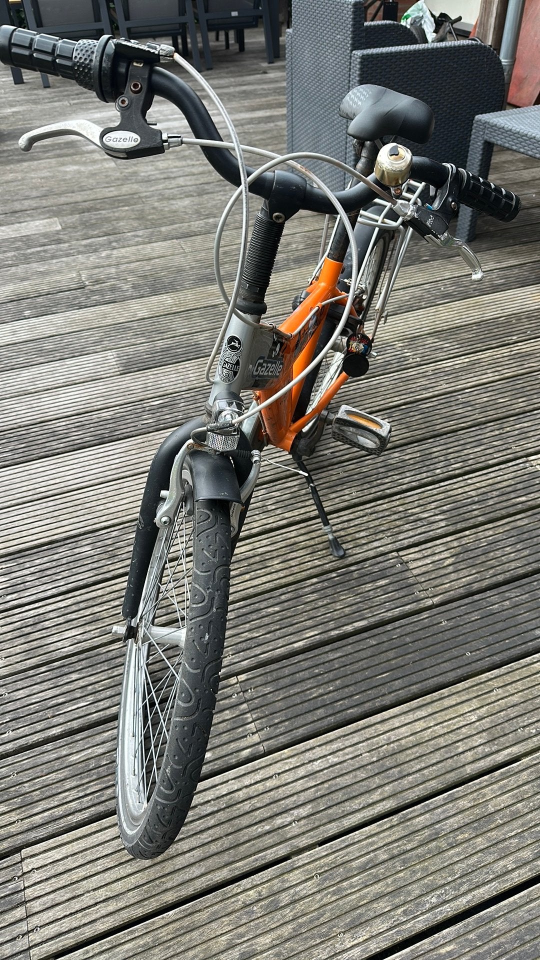 Gazelle kinderfiets 20 inch - Oranje/Zilver, Fietsen en Brommers, Terugtraprem, 22 inch, Gebruikt, Ophalen of Verzenden
