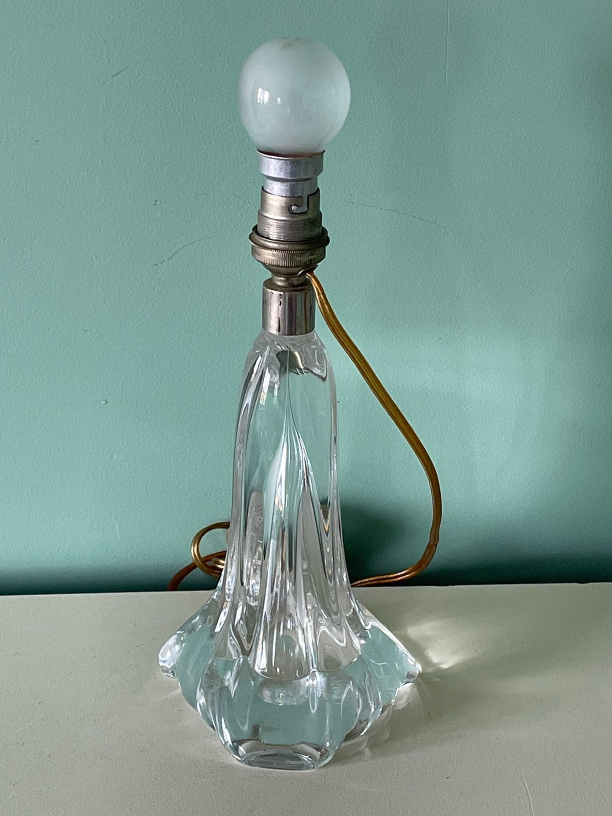 Vintage Franse kristallen tafellamp (Stijl Sèvres) - 1970’s, Ophalen of Verzenden