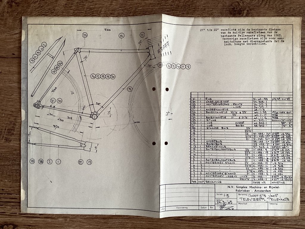 Locomotief framebouw tekeningen 1965 voor televizier ploeg., Ophalen of Verzenden, Gebruikt
