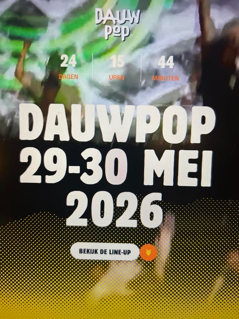 Ik wil mijn zaterdag Dauwpop ticket verkopen of ruilen., Tickets en Kaartjes, Evenementen en Festivals, Eén persoon