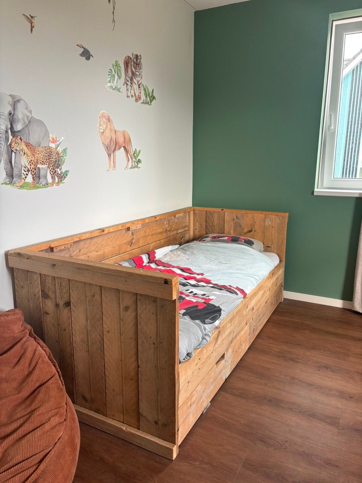 steigerhouten 1 persoons bed, Ophalen, Eenpersoons