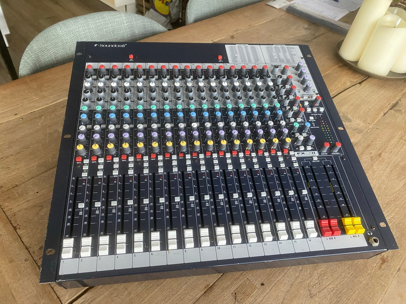 Soundcraft FX16ii Live/Recording Mixer - Topconditie, Muziek en Instrumenten, Gebruikt, Microfooningang, Ophalen of Verzenden