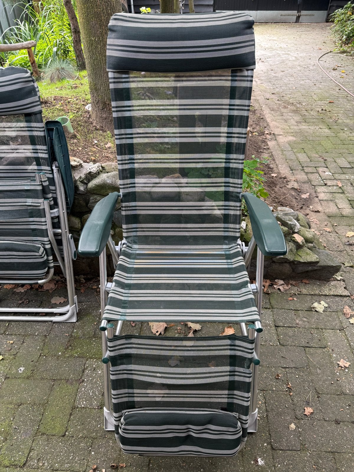 Verstelbare campingstoelen - 2 stuks, Tuin en Terras, Ophalen, Gebruikt, Metaal, Inklapbaar