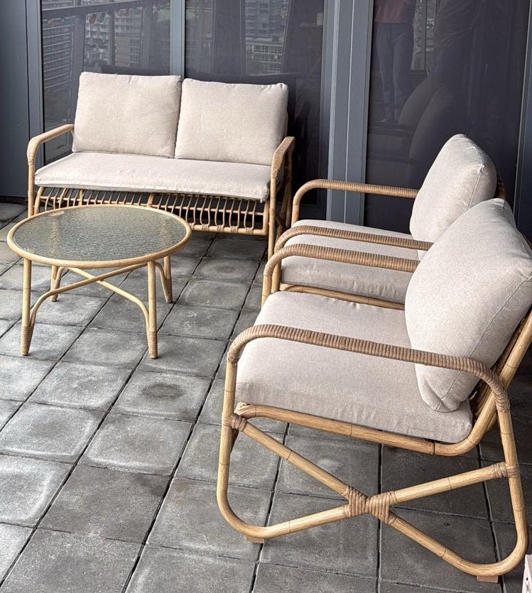Luxurious Natural Wood Outdoor Furniture Set, 4 zitplaatsen, Hardhout, Nieuw, Ophalen of Verzenden