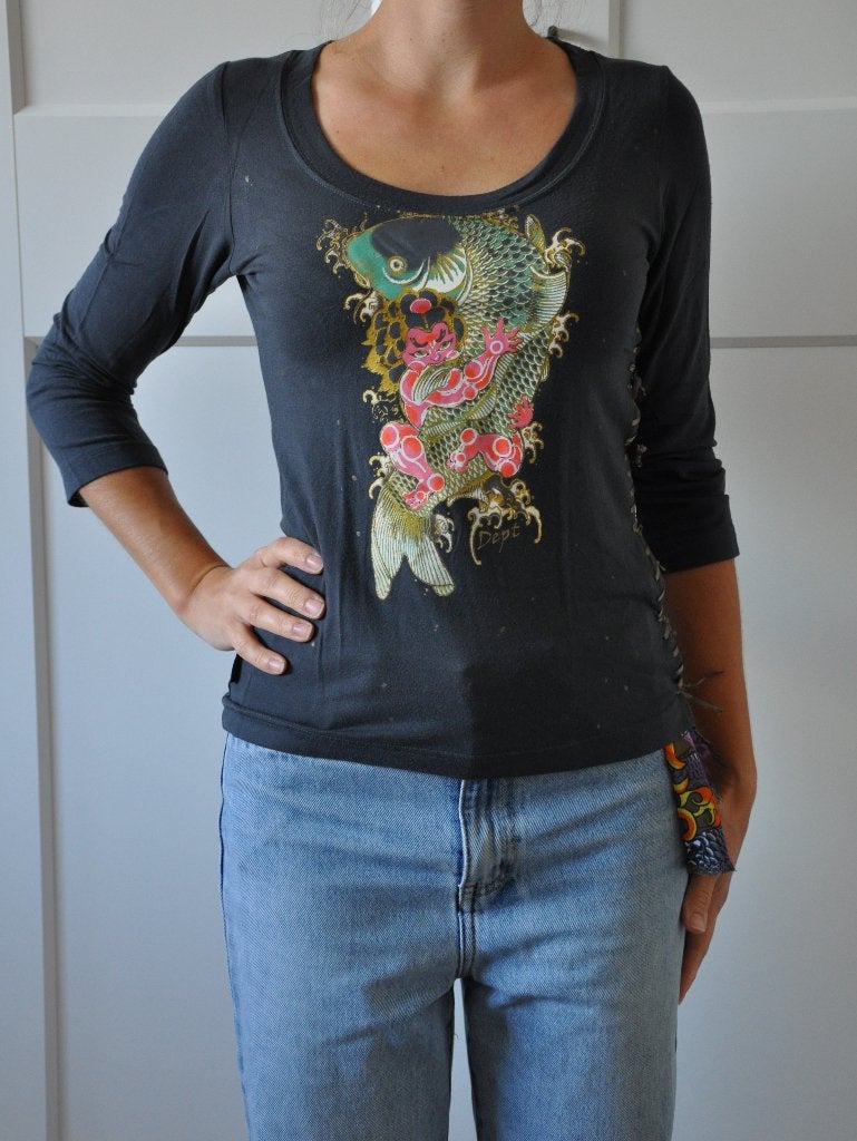 dept top s, 36, shirt s, 36, dameskleding s, 36, Kleding | Dames, Overige kleuren, Ophalen of Verzenden, Zo goed als nieuw, Korte mouw