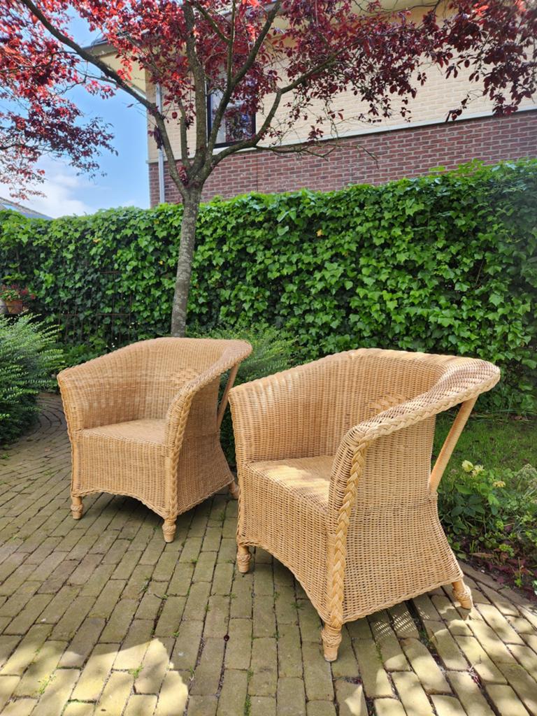 Rotan stoelen, Huis en Inrichting, Stoelen, Ophalen, Zo goed als nieuw, Bruin, Twee