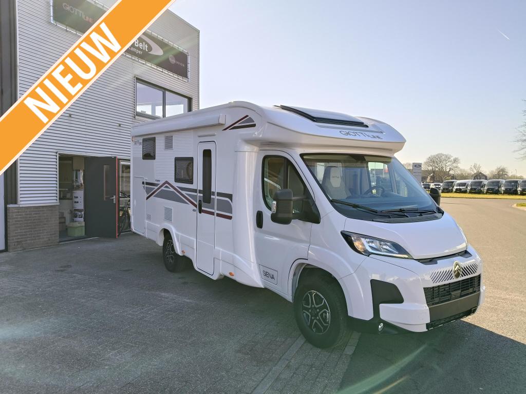 Giottiline Siena 385 Lengte bedden en hefbed! Automaat!, Ringverwarming, Koelkast, Diesel, 6 tot 7 meter